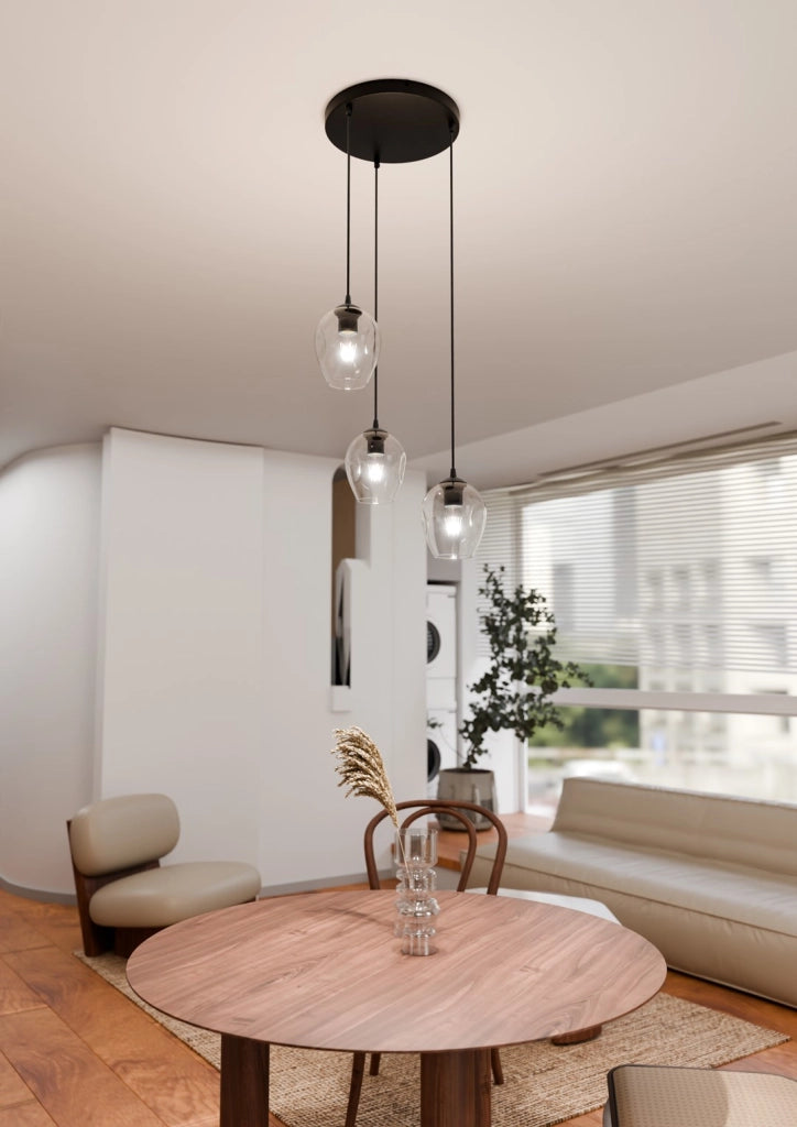 Lampadario Emibig ISTAR Premium 3xE27 in nero trasparente