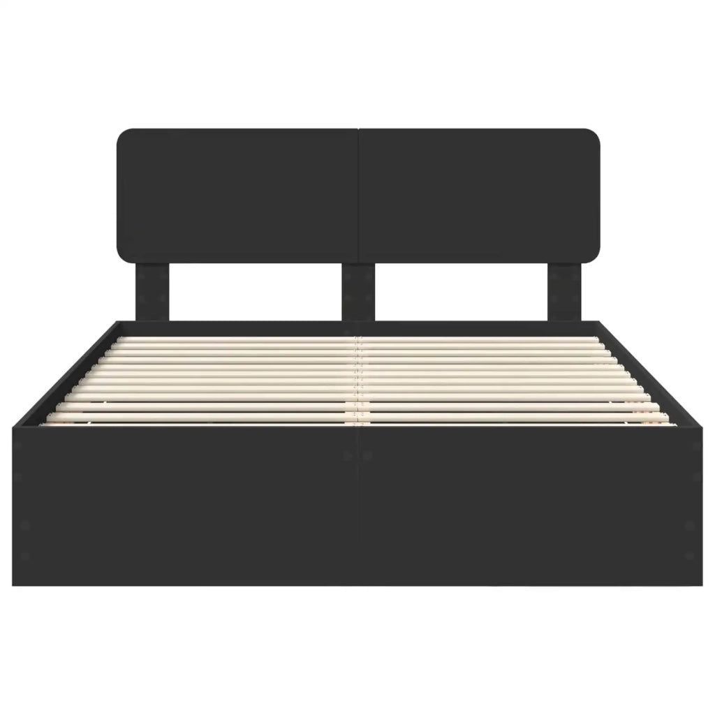 Letto matrimoniale | Letto per adulti | Struttura del letto Nero 160 x 200 cm Legno ingegnerizzato