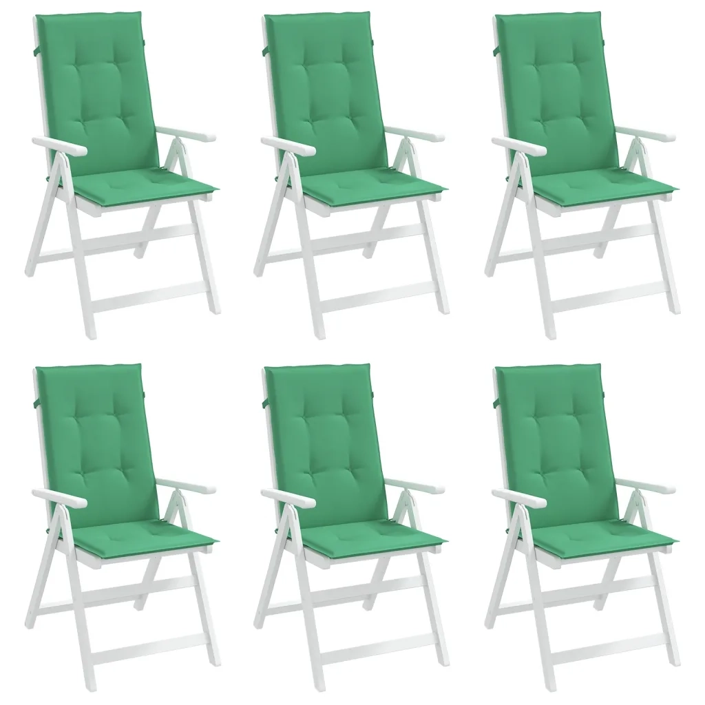 Cuscini per Sedie 6 pz Verdi 120x50x3 cm in Tessuto 314109