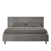 Letto matrimoniale contenitore imbottito 160x200 tessuto Era 9 blu Adele