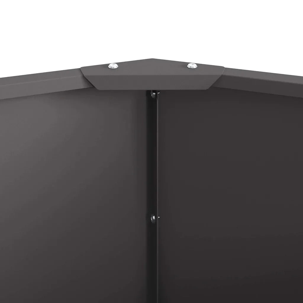 Fioriera rotonda moderna per esterni 120 x 120 x 35 cm facile da montare design elegante in acciaio nero 02_0052964