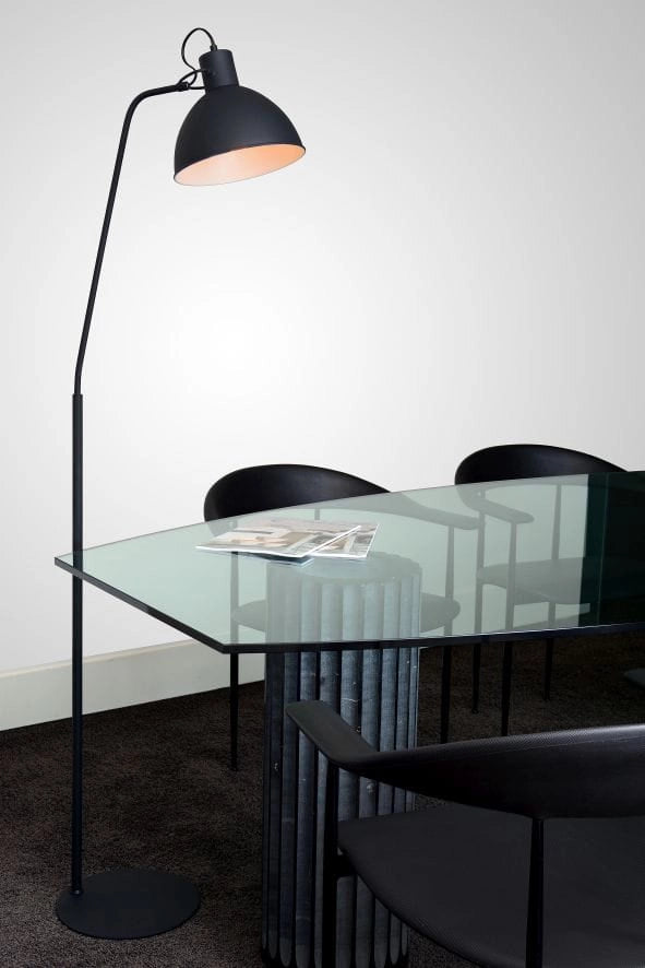 Lampada da terra Lucide Shadi nera metallo E27 60W