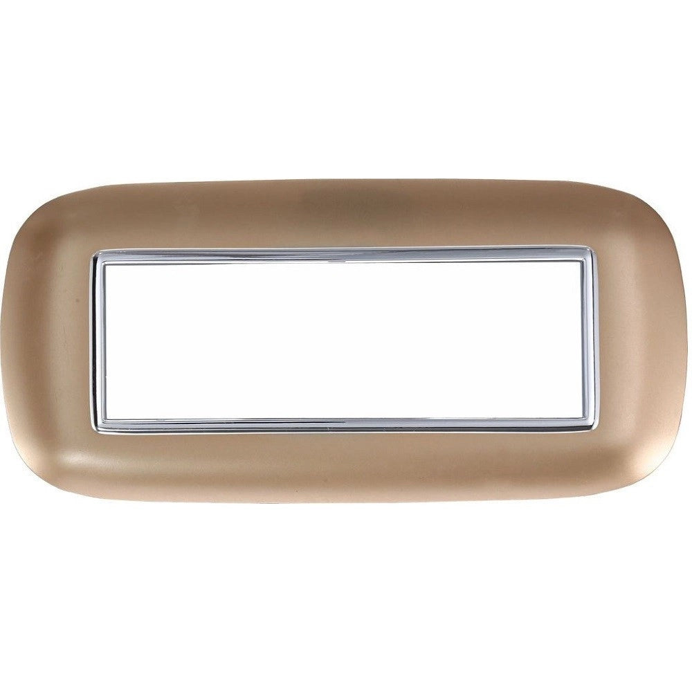Trade Shop - Placca Oval 3 4 6 Moduli Colore Oro Compatibile Con Bticino Axolute -