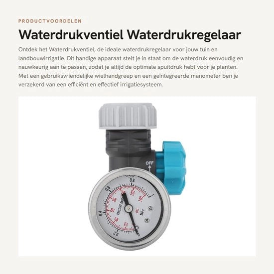 Regolatore di pressione per irrigazione esterna con manometro - G3/4in - Regolatore di pressione per acqua - Controller di irrigazione per giardino - Valvola di pressione regolabile - Maniglia ergonomico - Adatto per timer di acqua