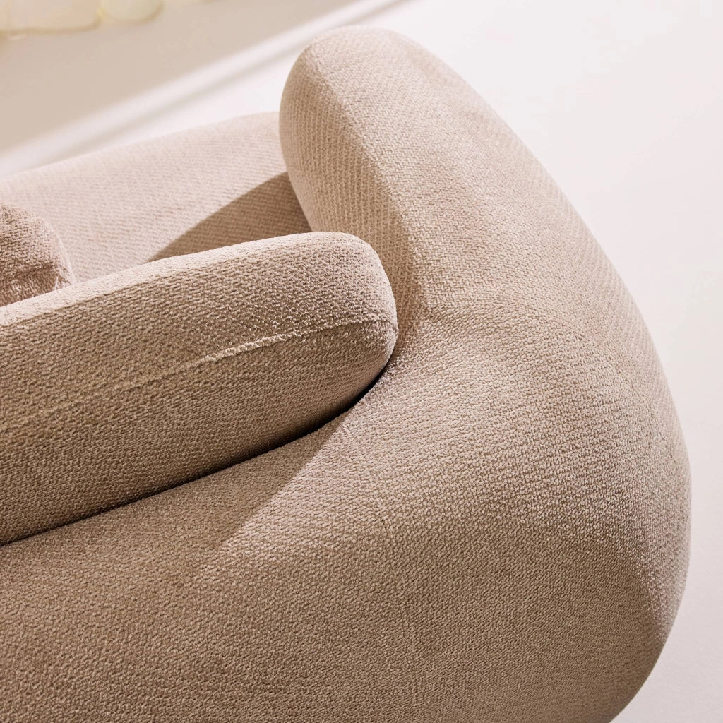 Divano in tessuto ciniglia, 3 posti, beige
