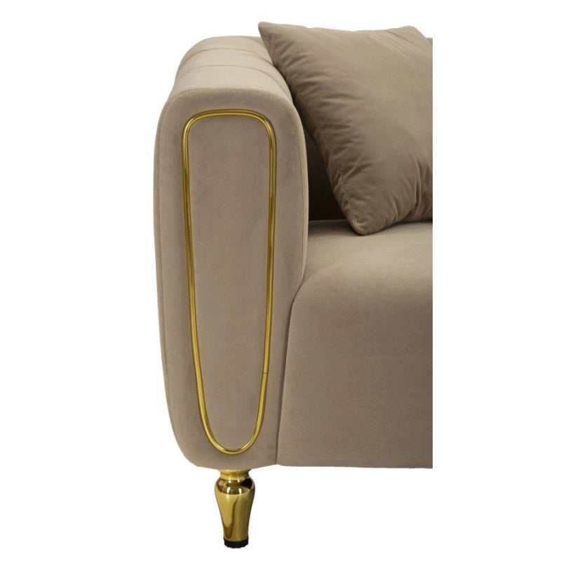 Divano Alma Grigio Con Cuscini cm 155x81x71