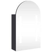 Armadietto Bagno con Specchio e LED-Mobiletto a specchio ad Arco Grigio 42x13x70 cm