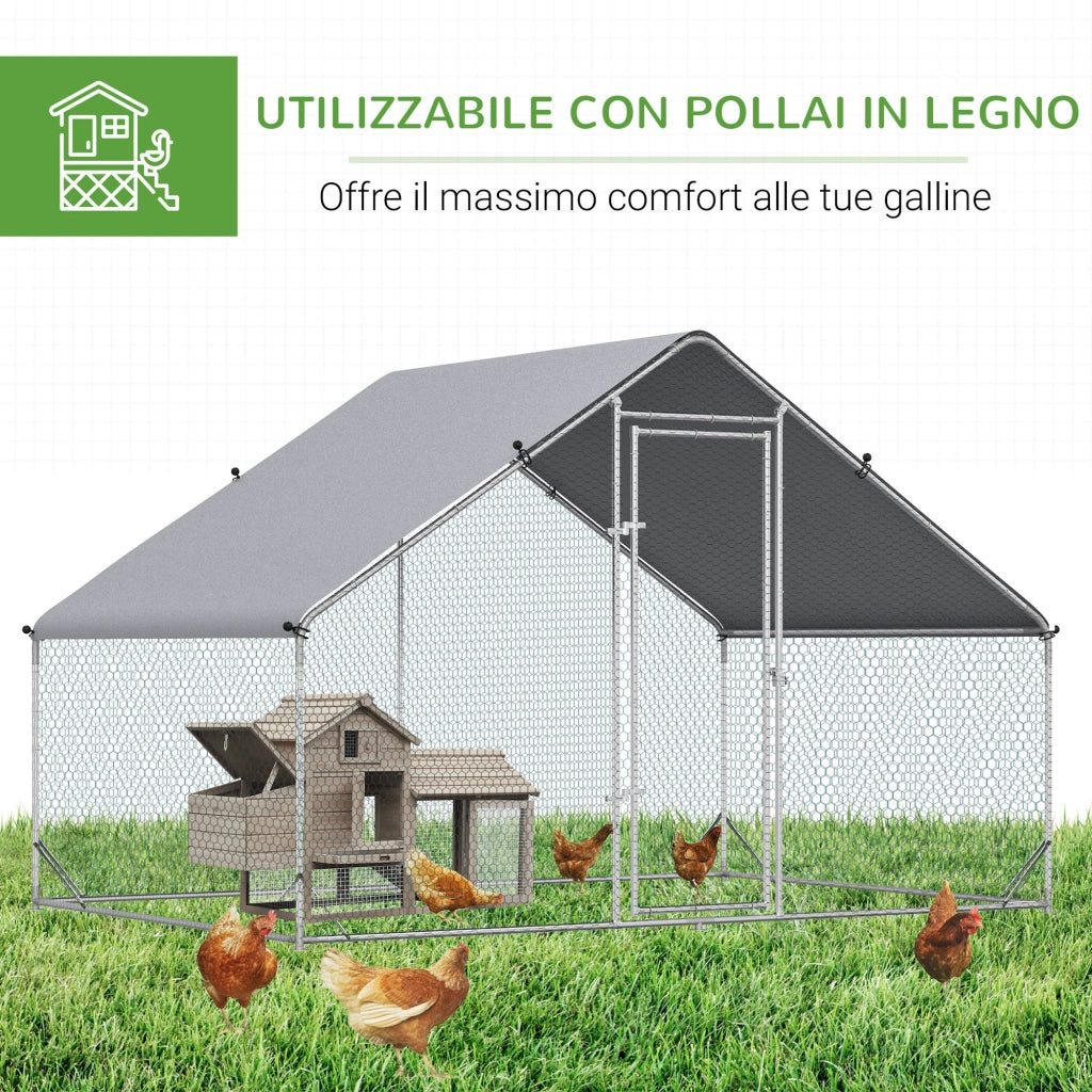 Pollaio da Giardino ¨C Minimal ¨C Argento, Acciaio, 3x2x2m