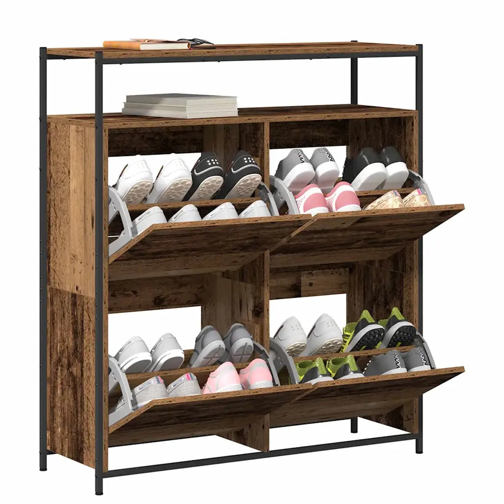 Scarpiera | Mobile per scarpe con porta Legno vecchio 100 x 34 x 112 cm