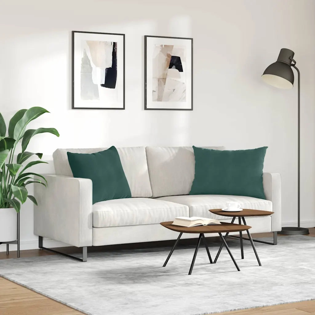 Cuscini da Divano 2 pcs Verde Scuro 70 x 50 cm Tessuto in Cords 42013758