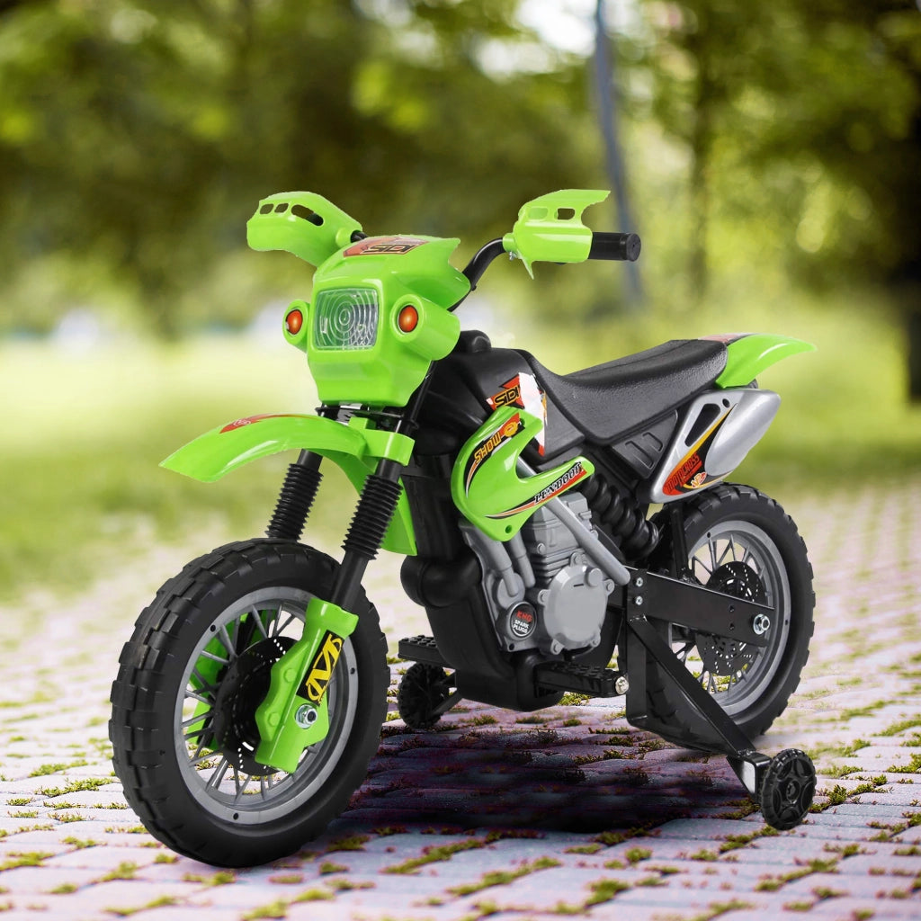 Moto Elettrica per Bambini ¨C Xylo ¨C 6V, Verde e Nero, 3-6 Anni