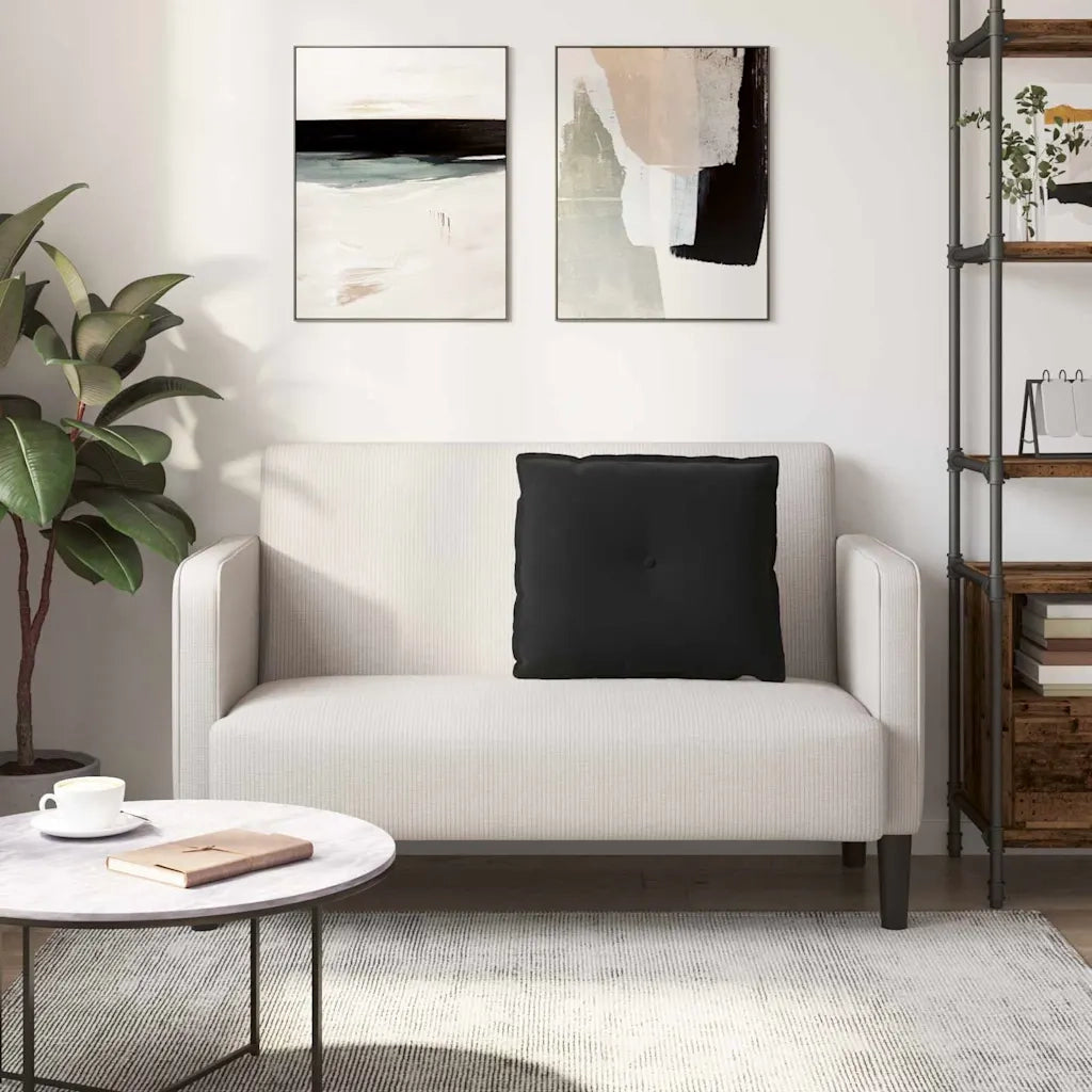 Cuscino per Schiena | Cuscino dorsale Nero 60 x 50 cm Tessuto in Cords