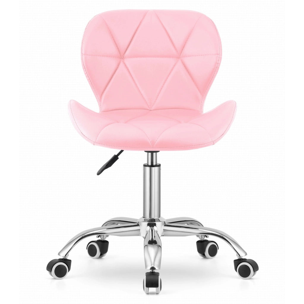 Sedia da ufficio girevole Avola in ecopelle rosa