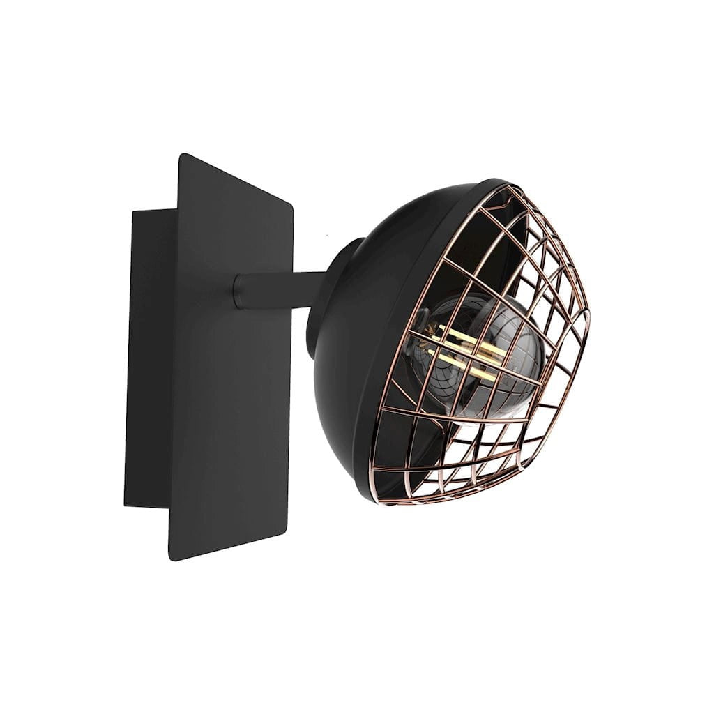 Applique Milagro Logan E14 40W nero oro metallo IP20