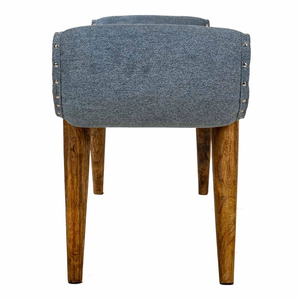Sgabello in pelle blu 125x51x38h