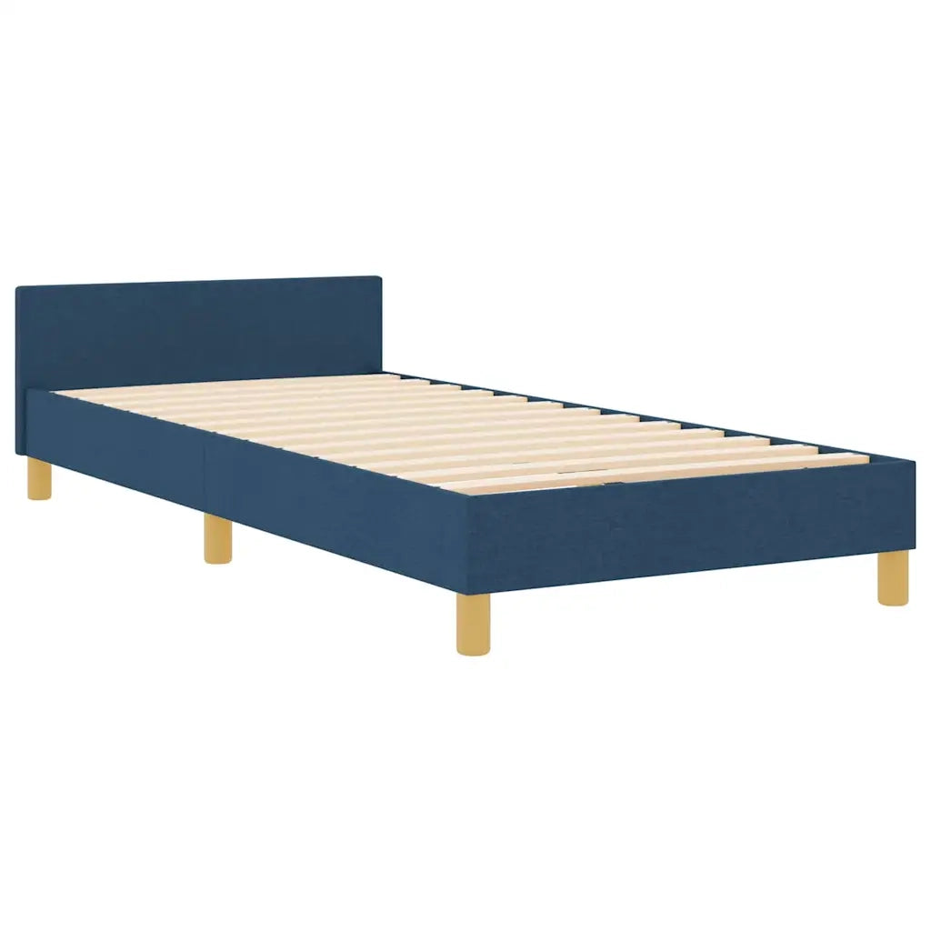 Struttura del letto con testiera Blu 90 x 190 cm Tessuto 3344696
