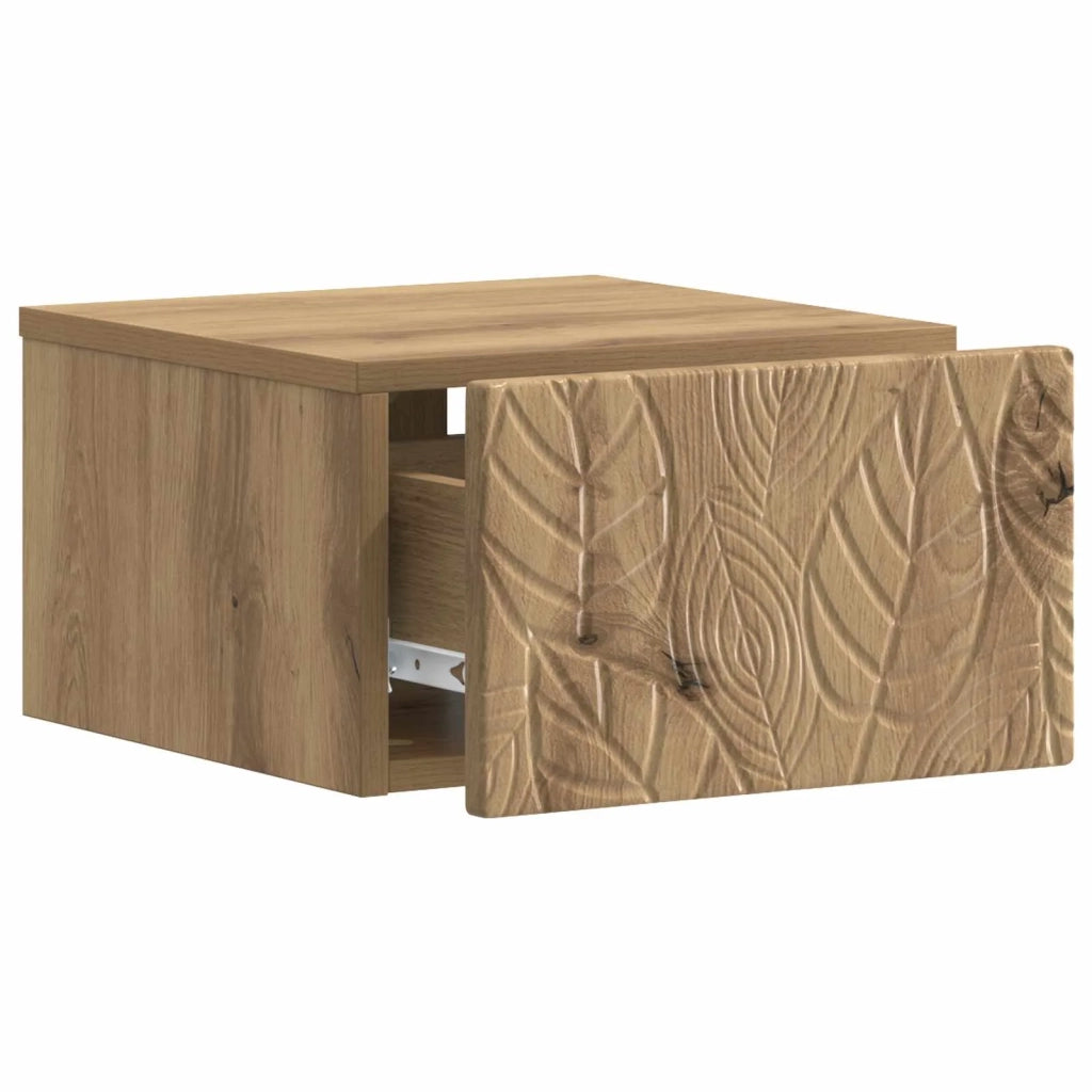 Mobiletto da notte a muro 2 pcs Rovere Artigianale 898804