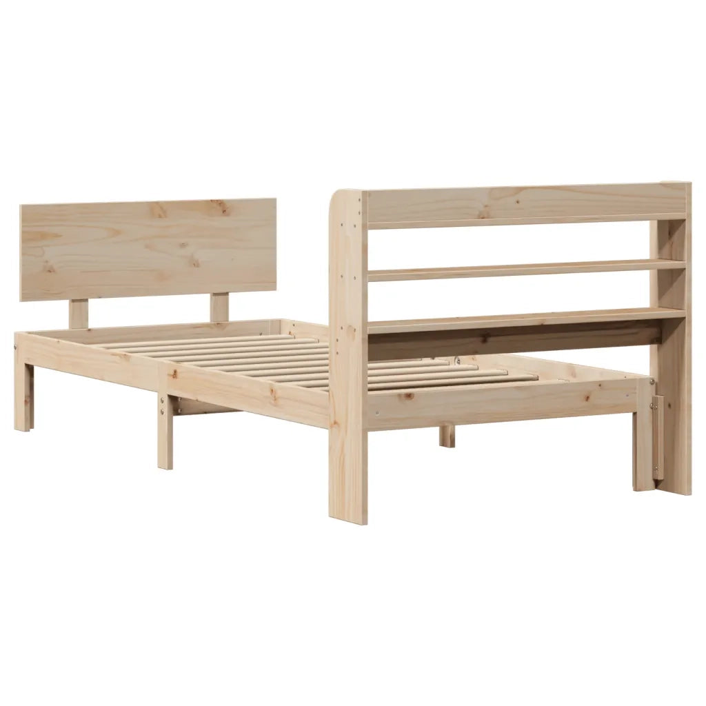 Giroletto con Testiera 90x190 cm in Legno Massello di Pino