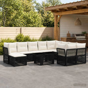 Set Divano da Giardino 11 pz Nero polyrattan 3436576