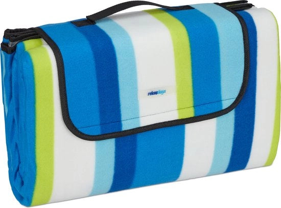 Ombrellone da picnic - 200 x 200 cm - a strisce - impermeabile - con maniglia