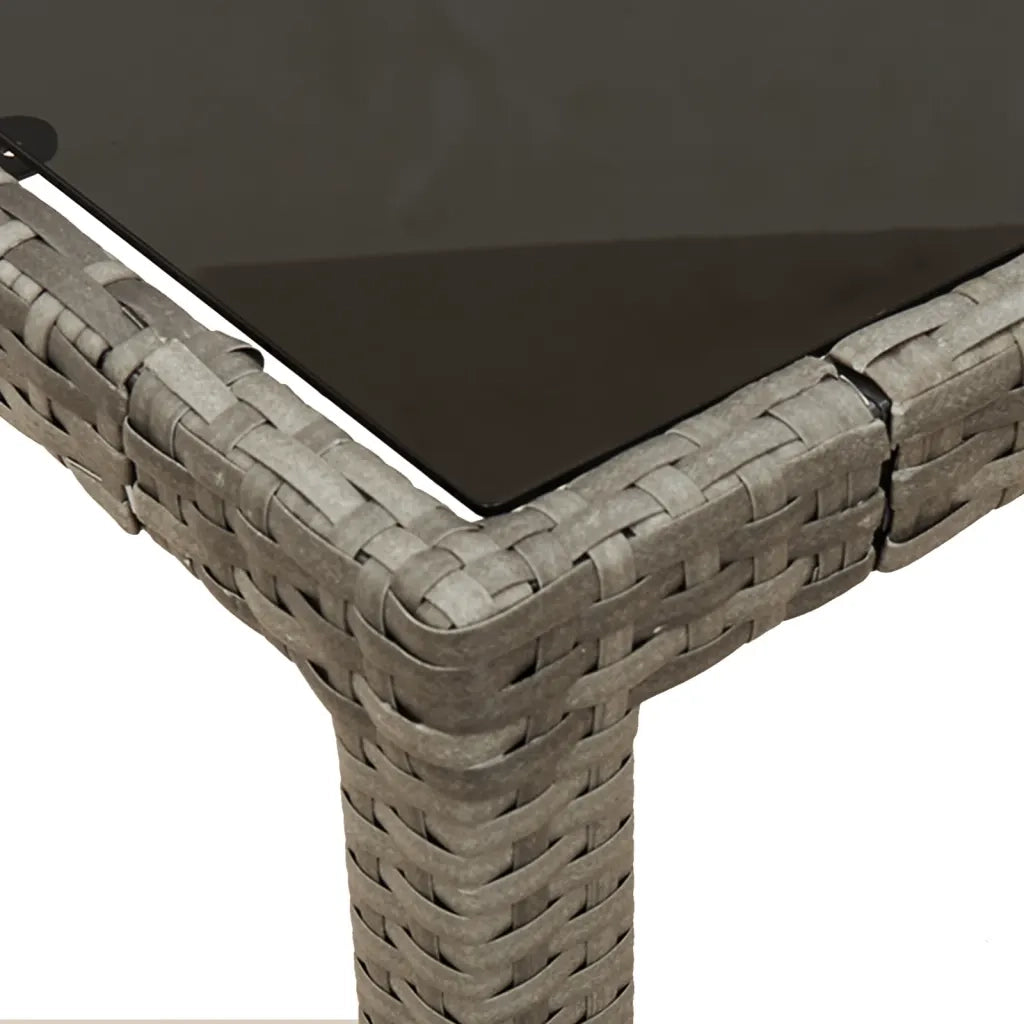 Set da Pranzo da Giardino 7 pz con Cuscini in Polyrattan Grigio