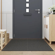 Zerbino a Strisce Nere e Grigie 115x200 cm 4105597