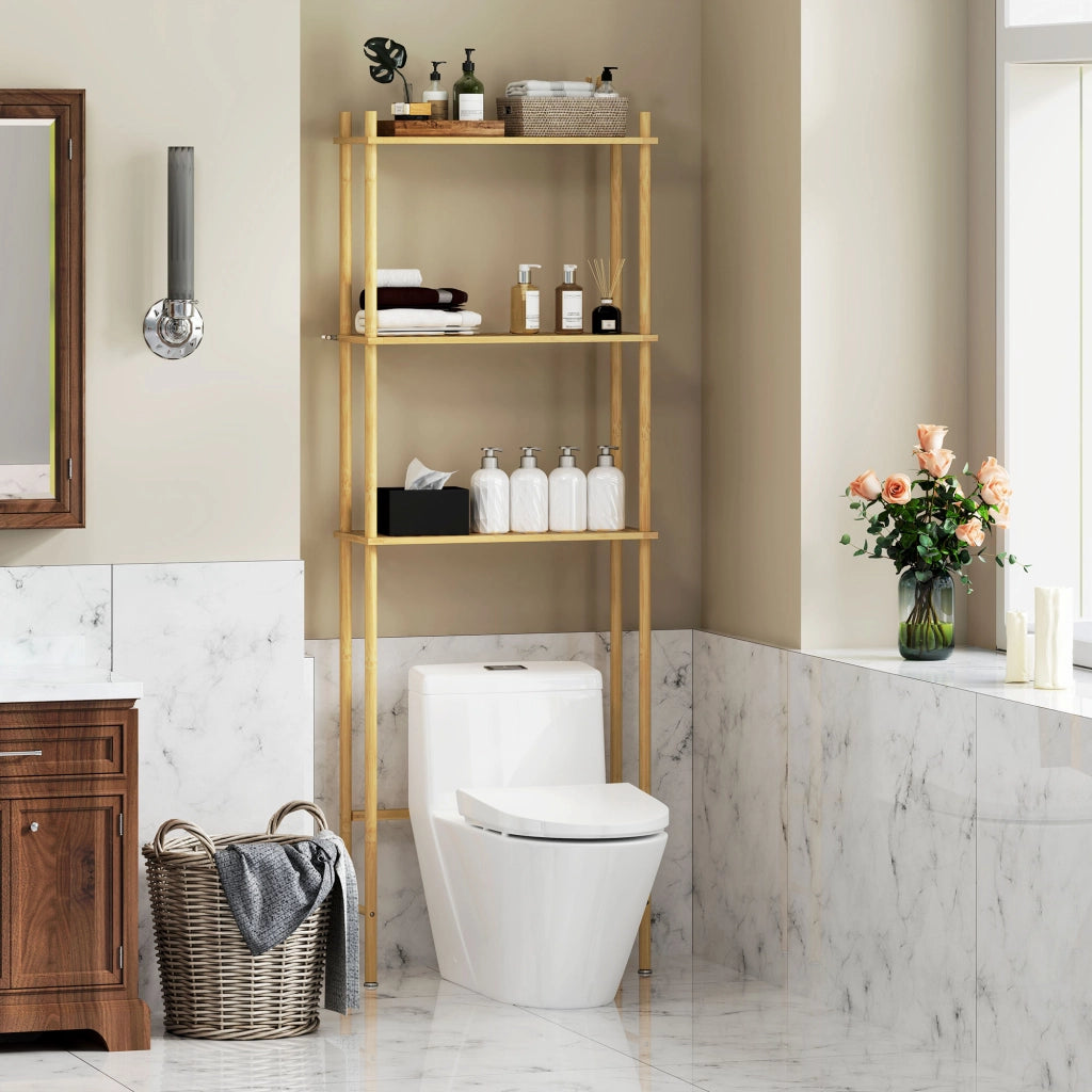 Mobile Sopra WC a 3 Ripiani in Bamb¨´ ¨C zephmum ¨C 63.5x25.5x181