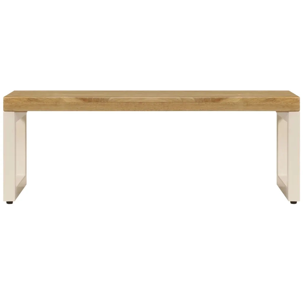 Tavolino da salotto | Tavolino da caff¨¨ | Tavolino da Soggiorno 100x50x35 cm Legno Massello Mango e Acciaio