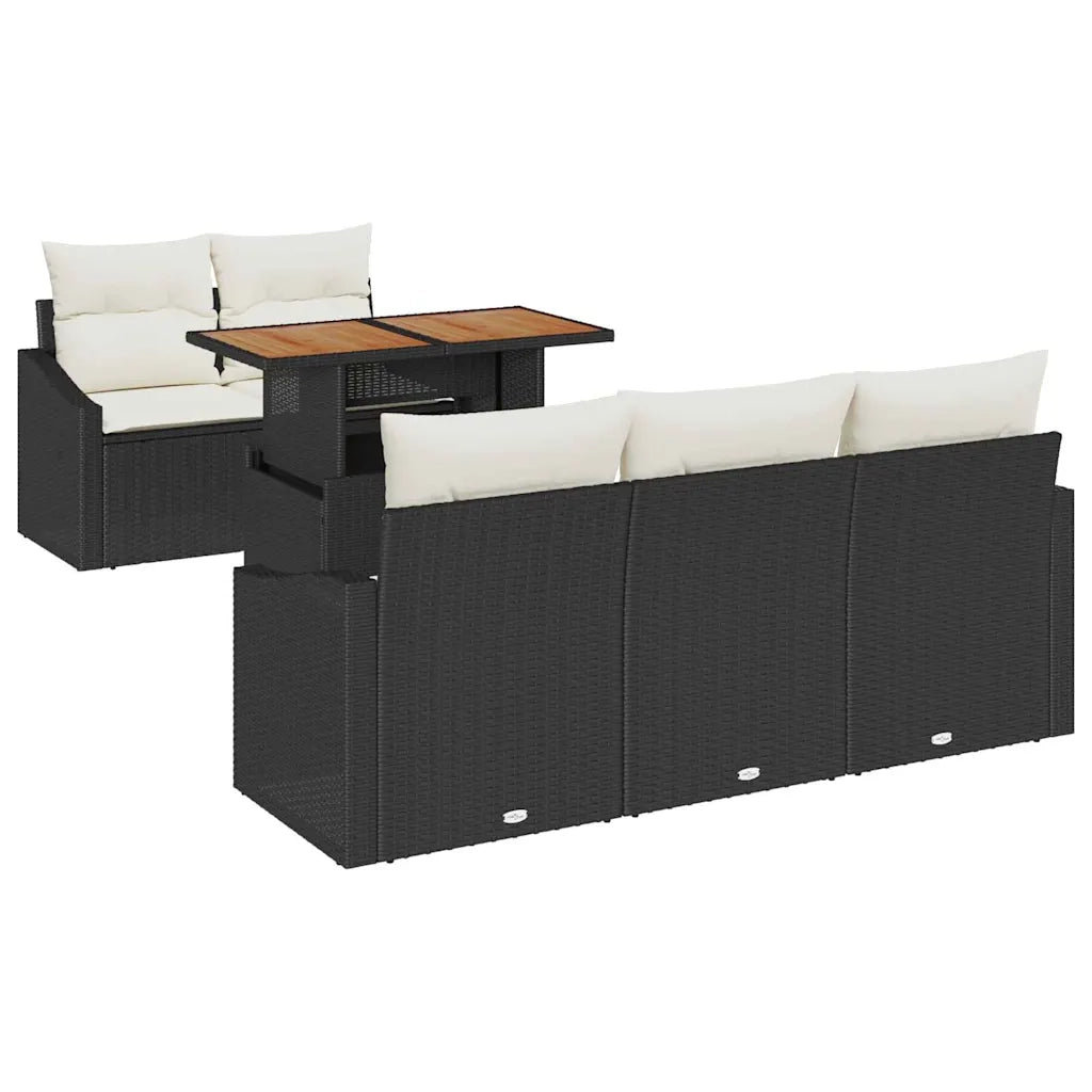 Set Divano da Giardino con archiviazione 6 pcs Nero Poly Rattan 3358511