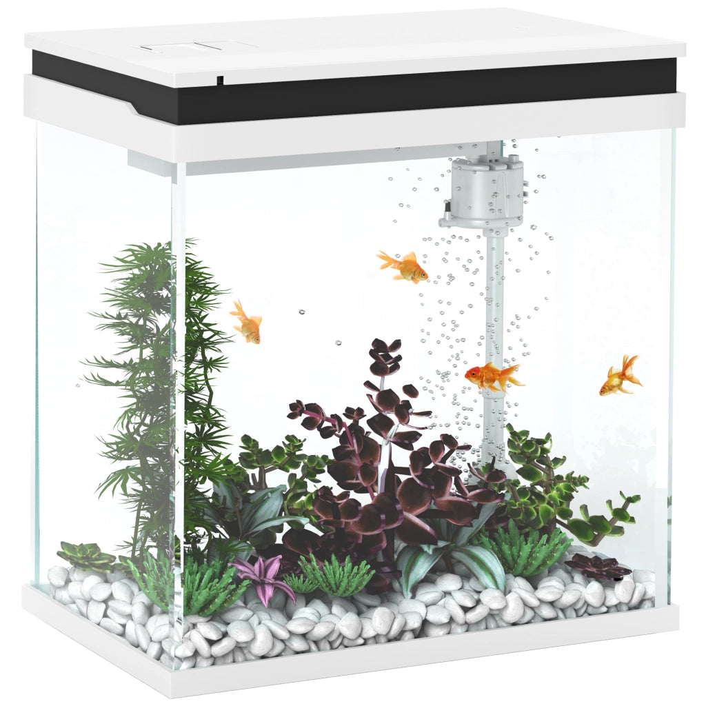 Acquario completo in vetro 14L con filtro LED pompa acqua ¨C zephmum ¨C 30x20x33 cm bianco