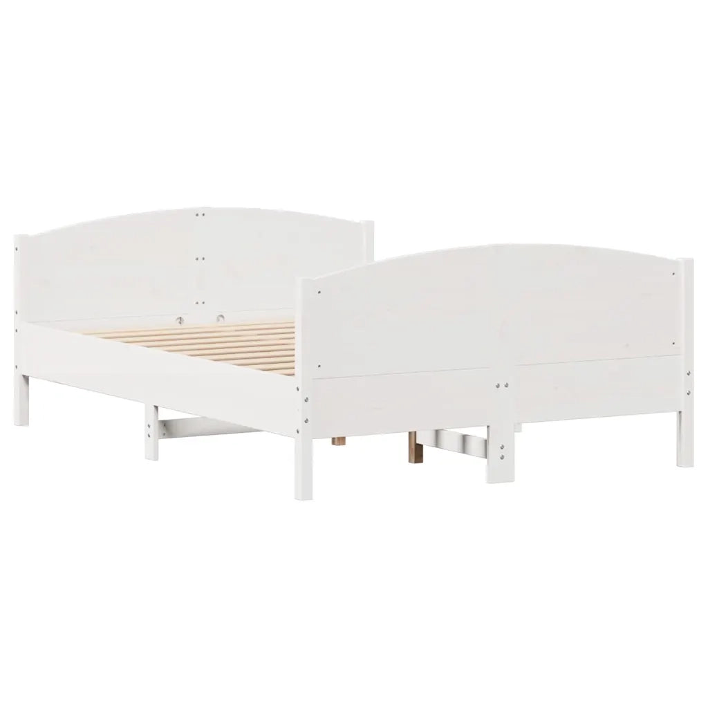 Letto senza Materasso-Struttura Letto Bianco 140x200 cm Legno Massello di Pino 818612