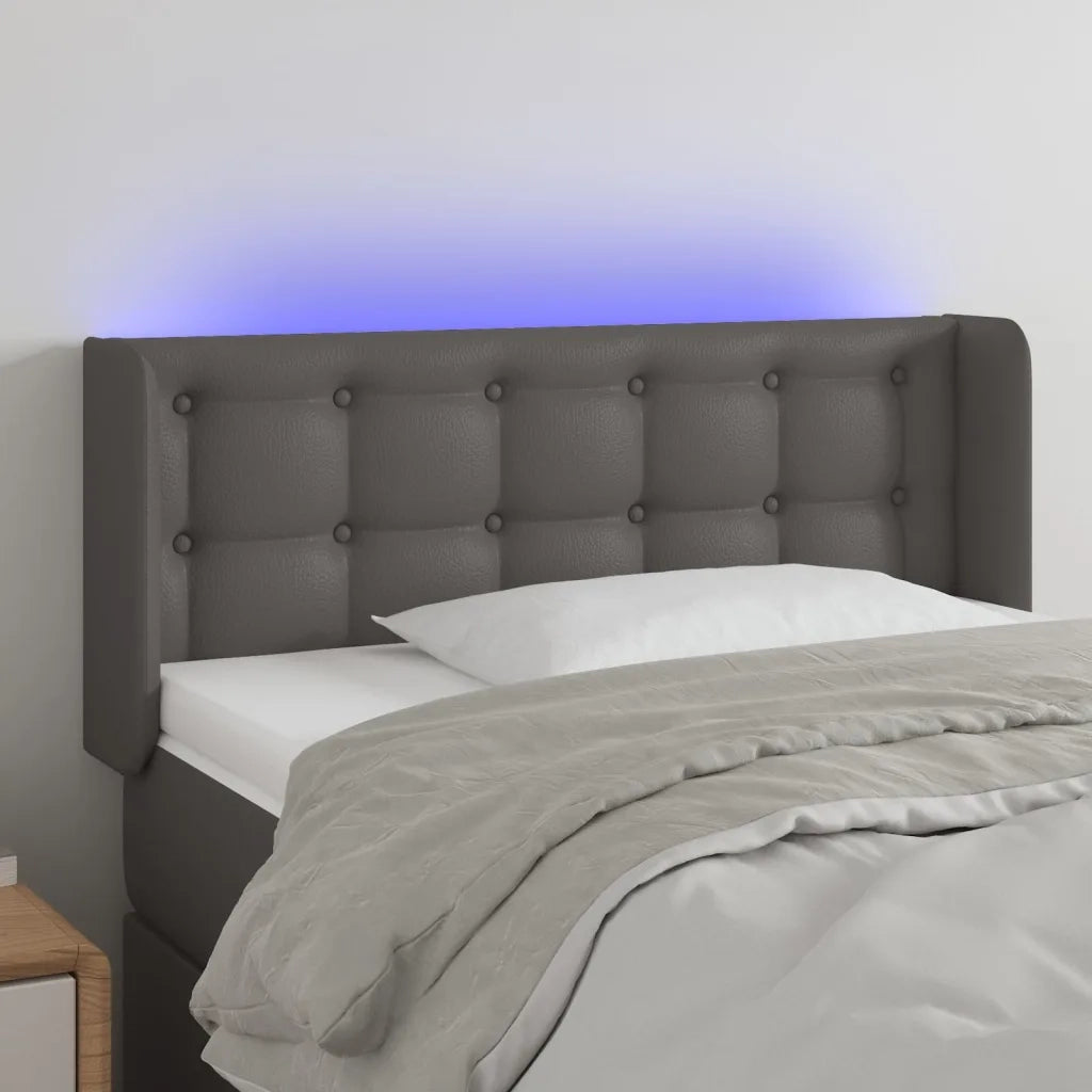 Testiera a LED-Testata con LED Grigio 83x16x78/88 cm in Similpelle 223473