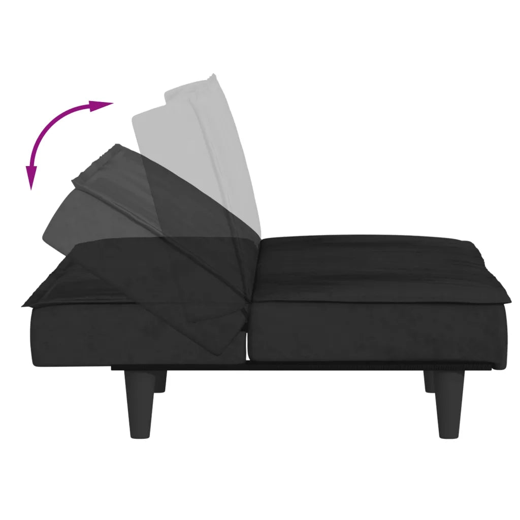 Divano letto | Sof¨¤ letto | Letto singolo Nero in Velluto