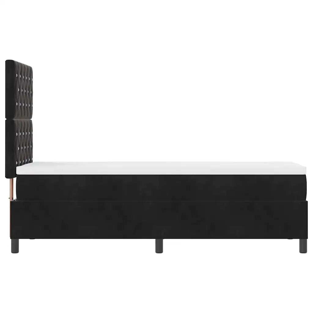 Letto a Sorgente LED con materasso Nero 80 x 200 cm Tessuto 3343210