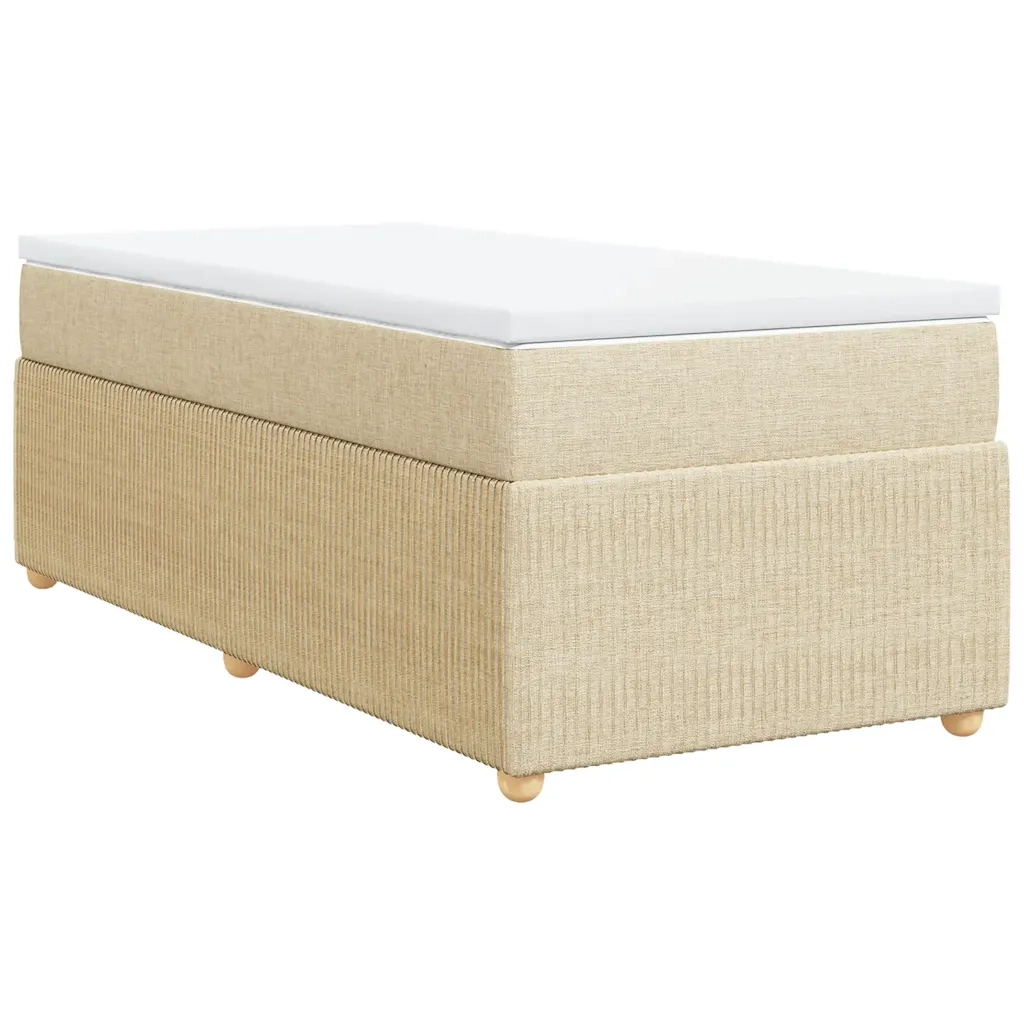 Giroletto a Molle con Materasso Crema 80x200 cm inTessuto
