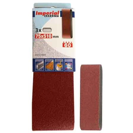 NASTRO ABRASIVO 75X510 MM Grana 120 - 3 pezzi - IMPERIAL ABRASIVI