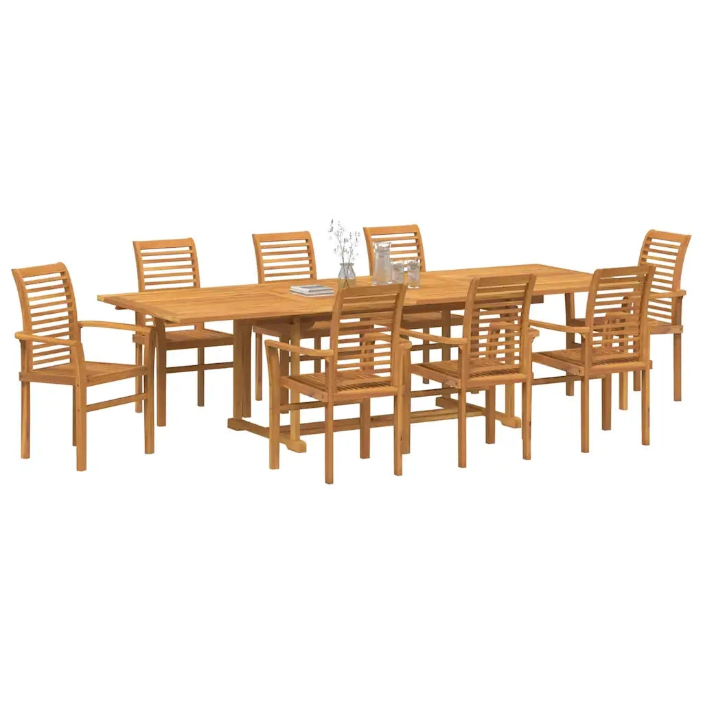 Set da Pranzo per Giardino 9 pcs Marrone Legno di teak solido 3383944