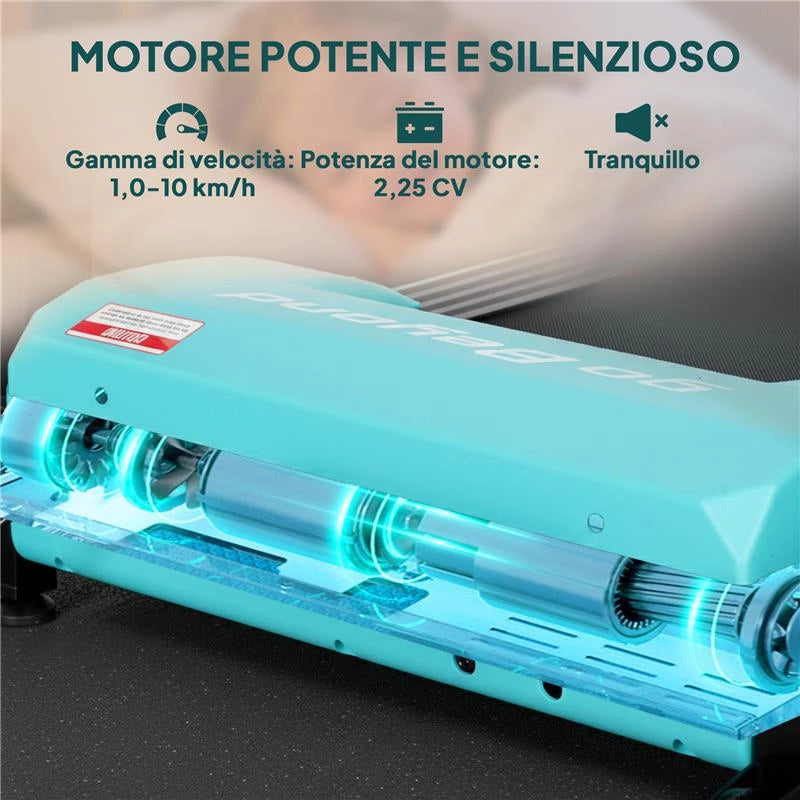 TAPIS ROULANT PIEGHEVOLE CON CONTROLLO GESTUALE, AZZURRO