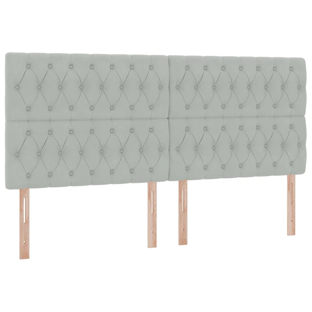 Letto con contenitore e LED Grigio chiaro 200 x 200 cm Velluto 3372747