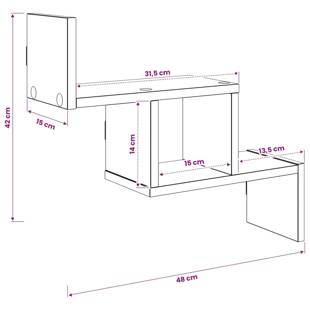 Scaffale da parete Legno antico 48 x 15 x 42 cm 8012242