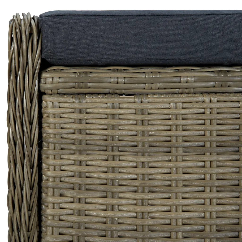 Set da Pranzo da Giardino 9 pz con Cuscini in Polyrattan Marrone 3060161