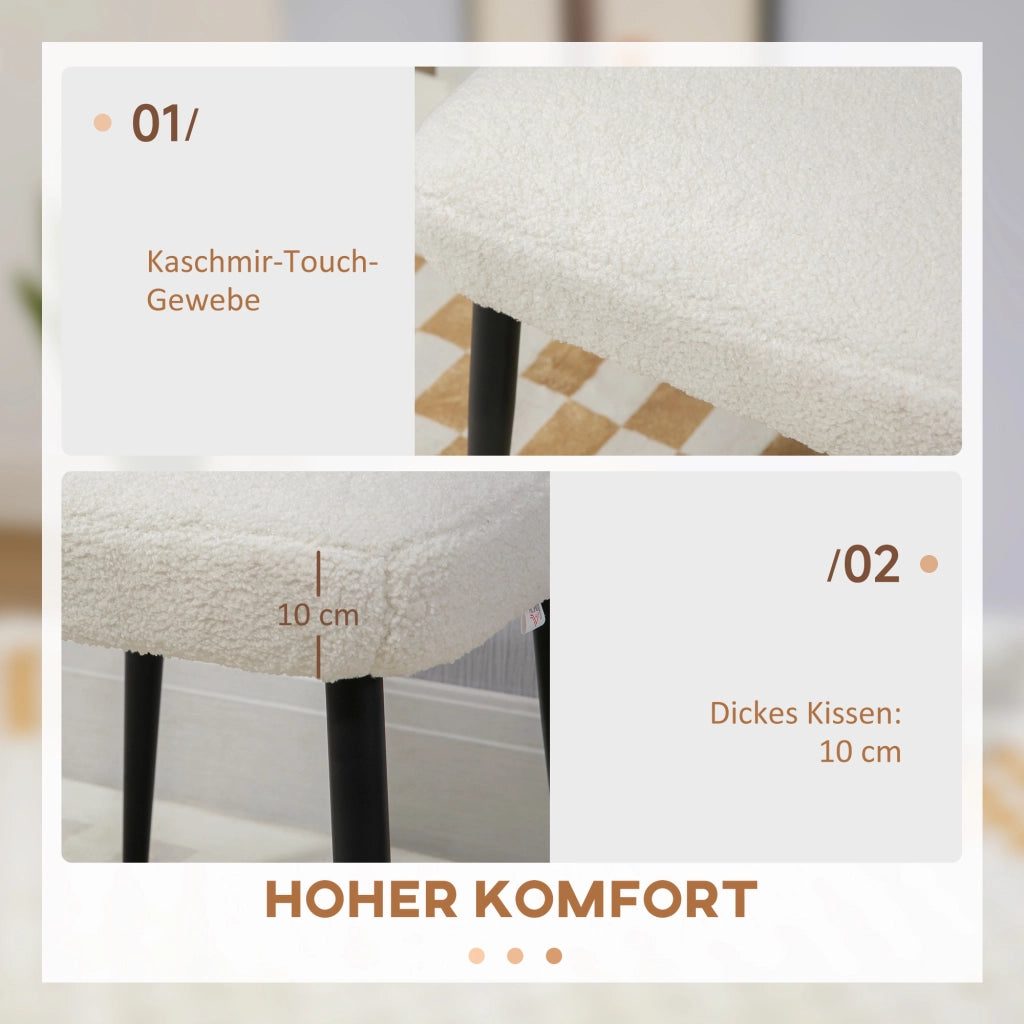 Pouf ¨C Minimal ¨C crema, tessuto boucl¨¦
