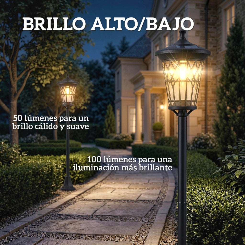 Set 2 Lampioni Solari da Giardino ¨C Xylo ¨C Altezza Regolabile IP44 Nero