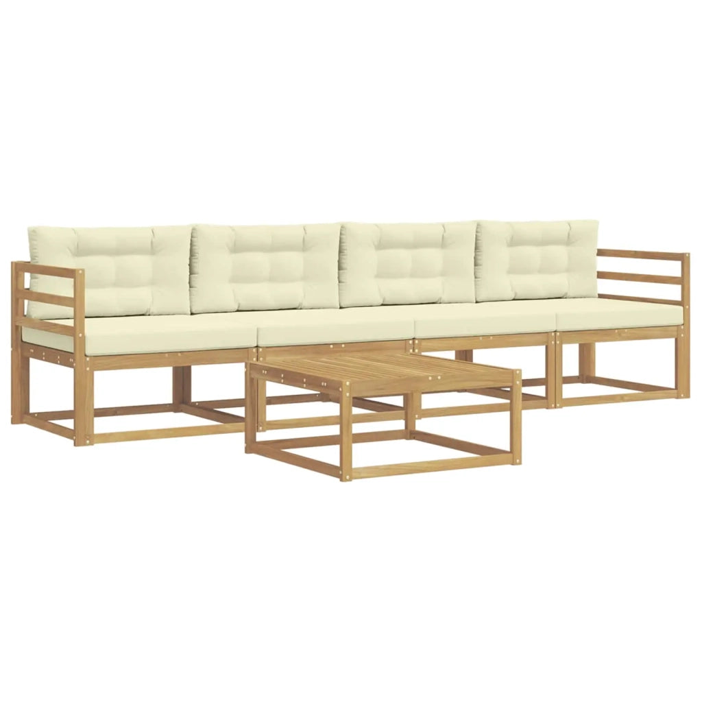 Set di divani da esterno con cuscino 4 pcs Bianco e Crema 3386009