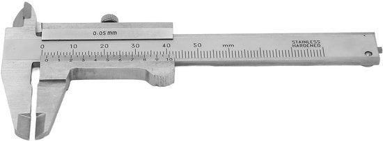 Strumento di misura a vernier da 0 a 50 mm - Acciaio inossidabile - Attrezzo di misura - Doppia scala - Pratico - Leggero e portatile - Instrumenotro di misura