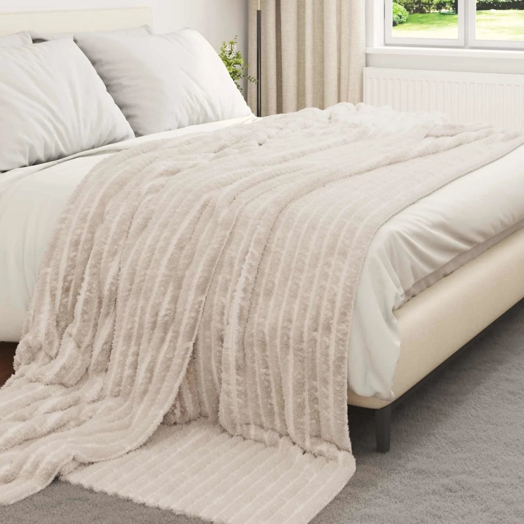 Coperte da Pile 6 pcs Beige 240 x 220 cm Panno