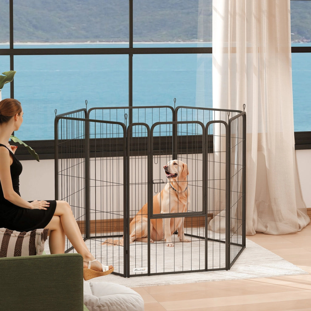 Recinto per Cani 6 Pannelli ¨C Zephmum ¨C Grigio 100x100x100 cm