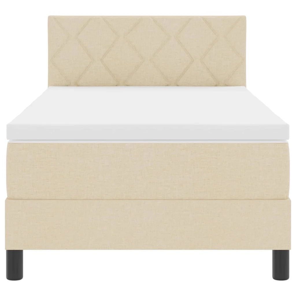 Letto a molle con materasso con led Crema 100 x 200 cm Tessuto 3342266