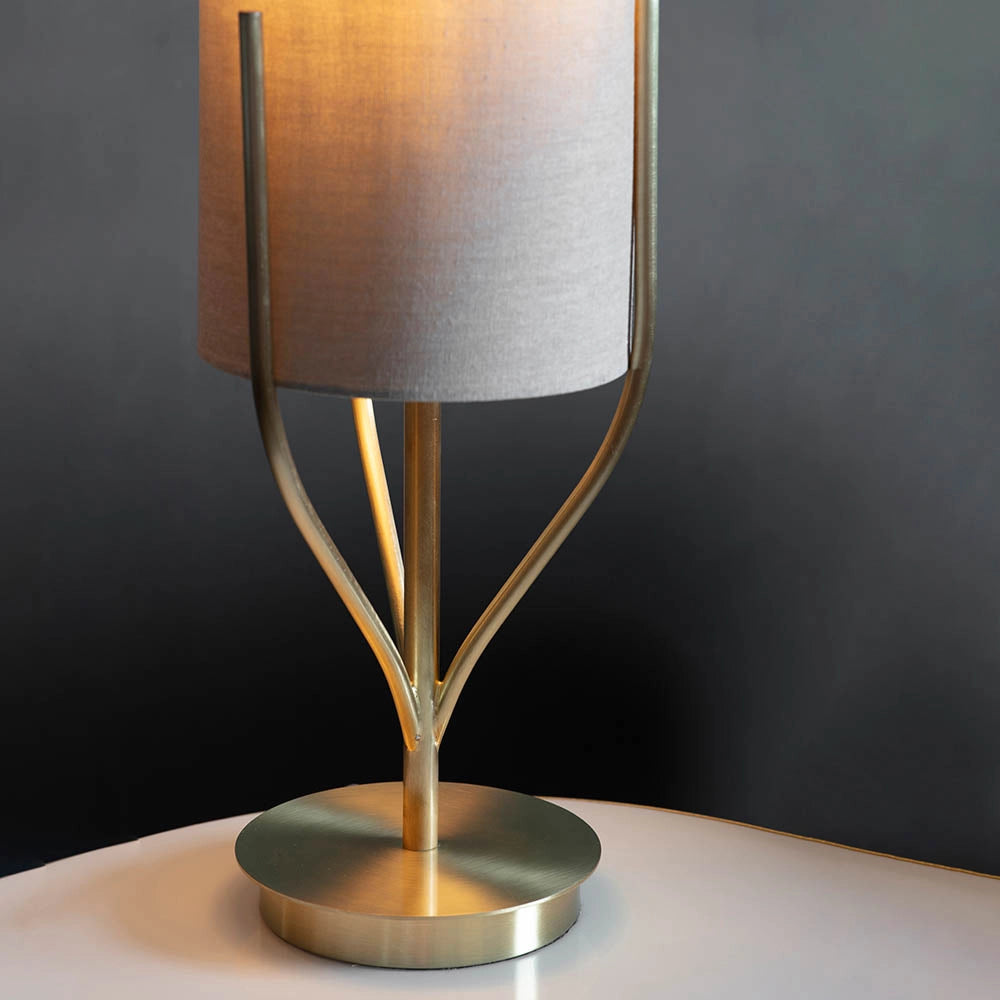 Lampada da tavolo Fraser ottone satinato E27 10W Endon