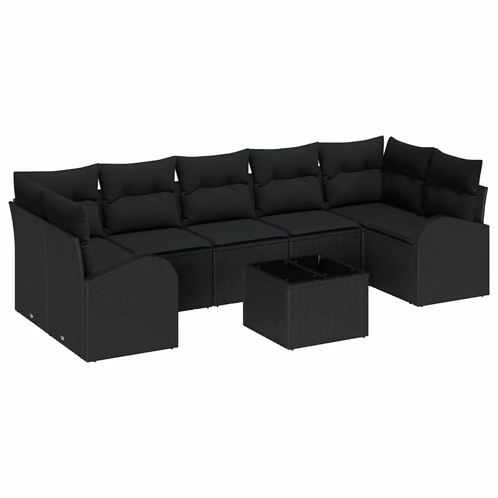 Set Divano da Giardino Nero 55 x 55 x 37 cm polyrattan 3345963